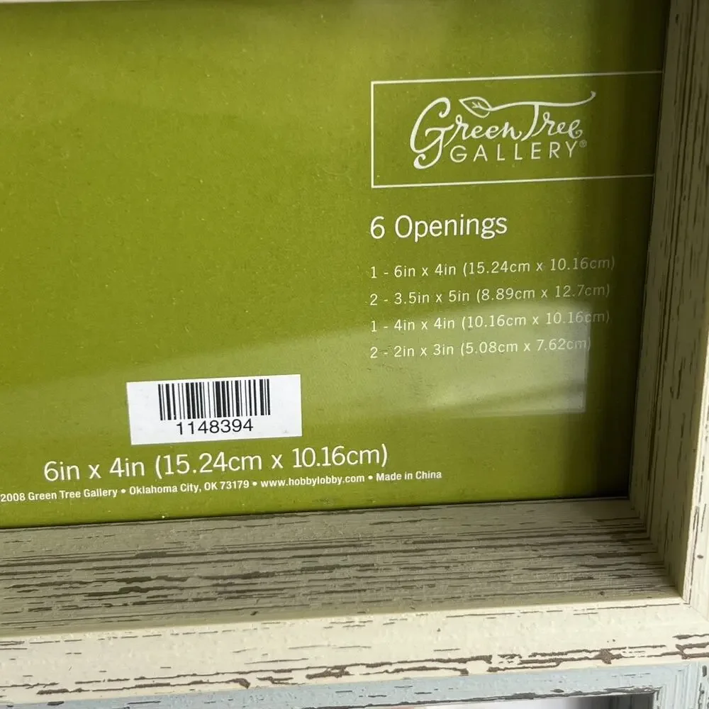Green Tree Gallery Photo Frame Set 6 Openings Distressed Rustic
